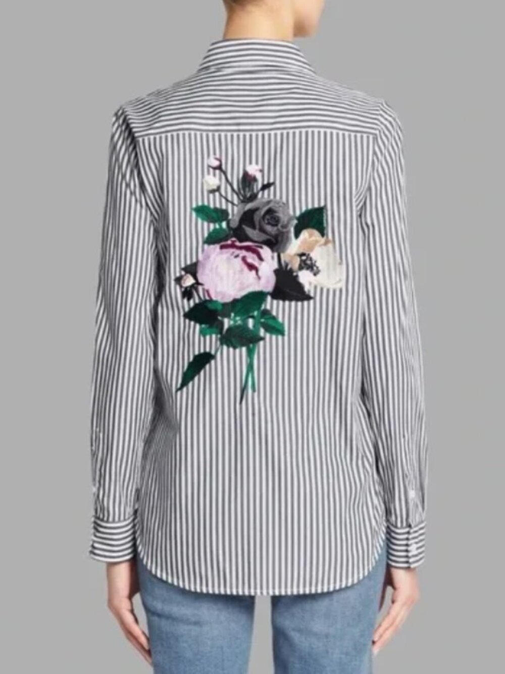 Equipment Brett Gray Striped Button-Down blouse Size Extra-Small (XS)